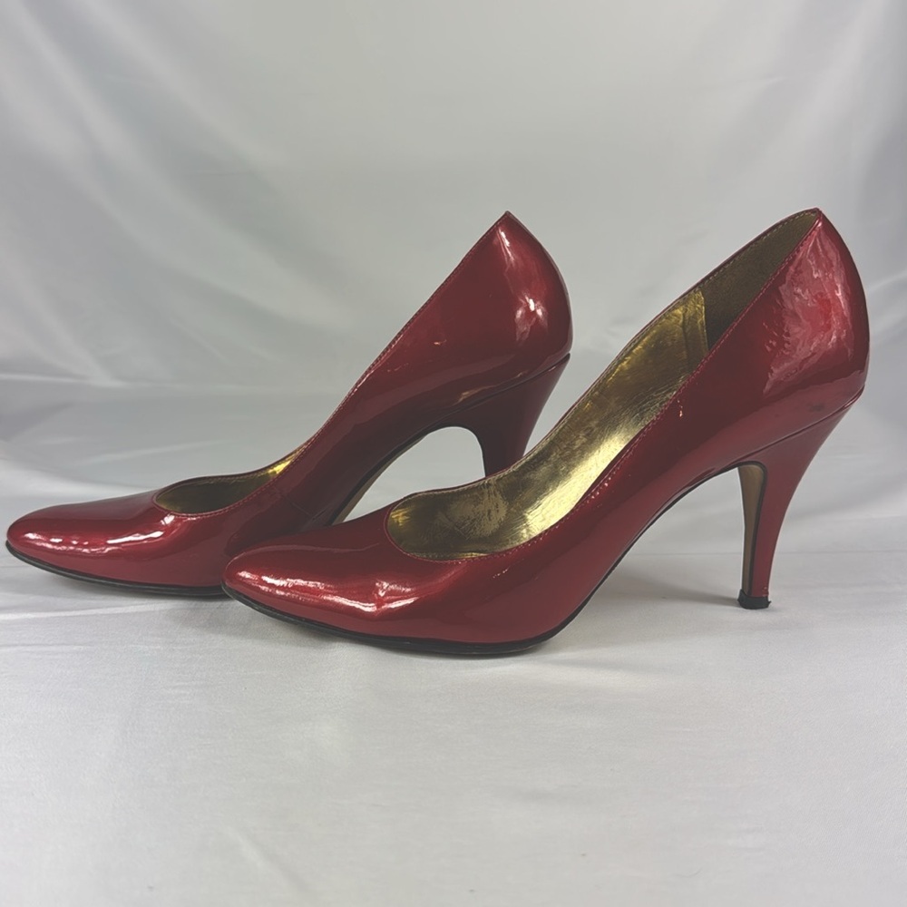 ANTONIO MELANI Red Leather High Heels Size 7M - Picture 4 of 7